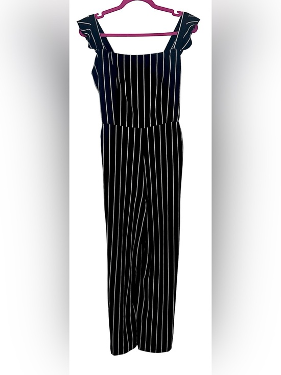 Louise Paris Pants - Louise Paris Black & White Stripe Jumpsuit